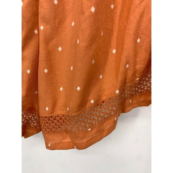 Roxy Short Size Small Rust Boho Dreams Flowy Viscose Festival Crochet Women New - Picture 4 of 8